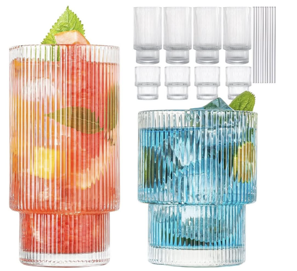 8-Piece Origami-Style Glass Set!
